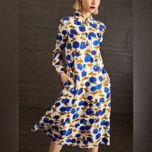 NWOT Max Mara Studio Label-cut 100% Silk Straight-line Dress Sz: US4 Spring